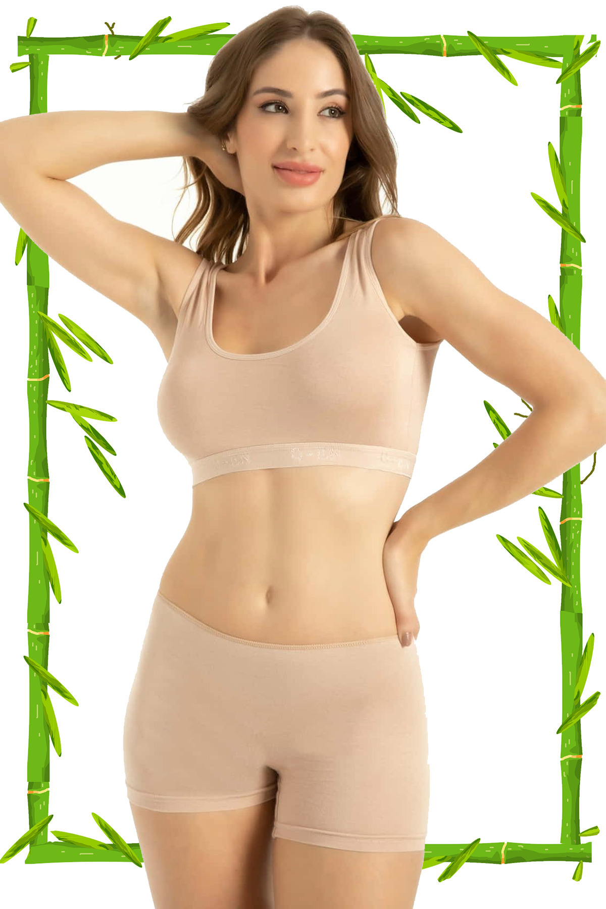 HRN Textile 2'li Paket Bambu Kadın Boxer Külot (Q-En 901)