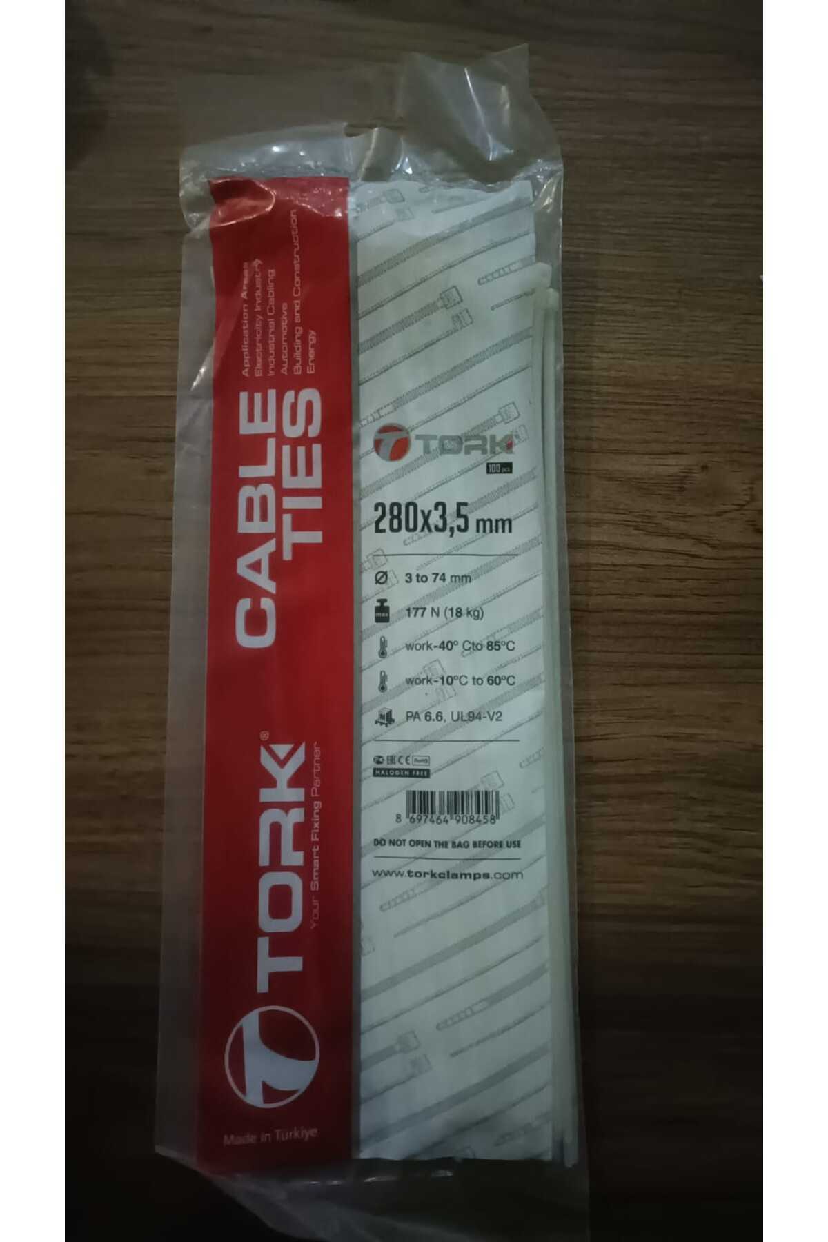 TORK Kablo Klipsi 280 x 3,5mm Beyaz