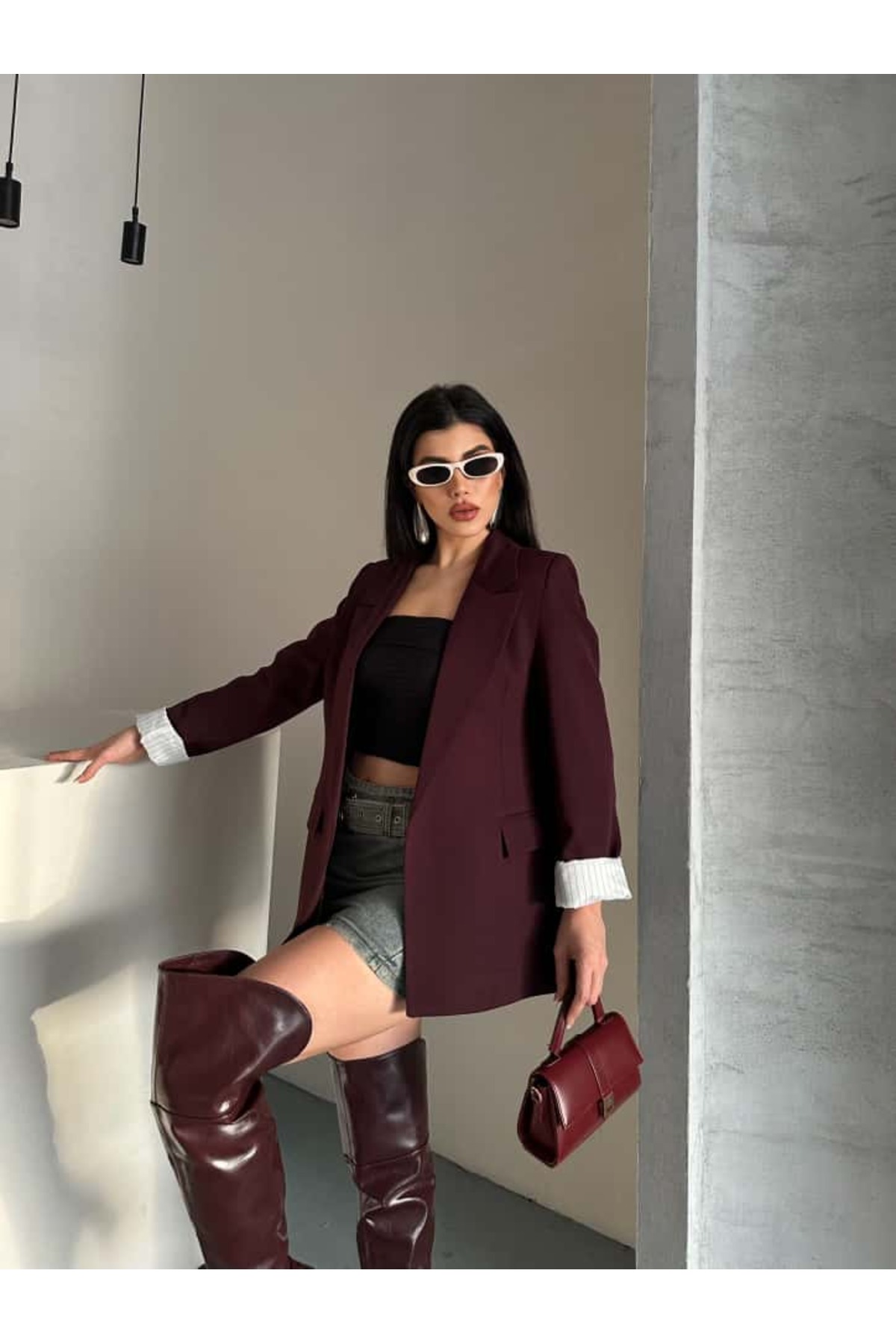 MYGİYİMİSTANBUL  blazer ceket ( çizgili astar) - Görsel 6
