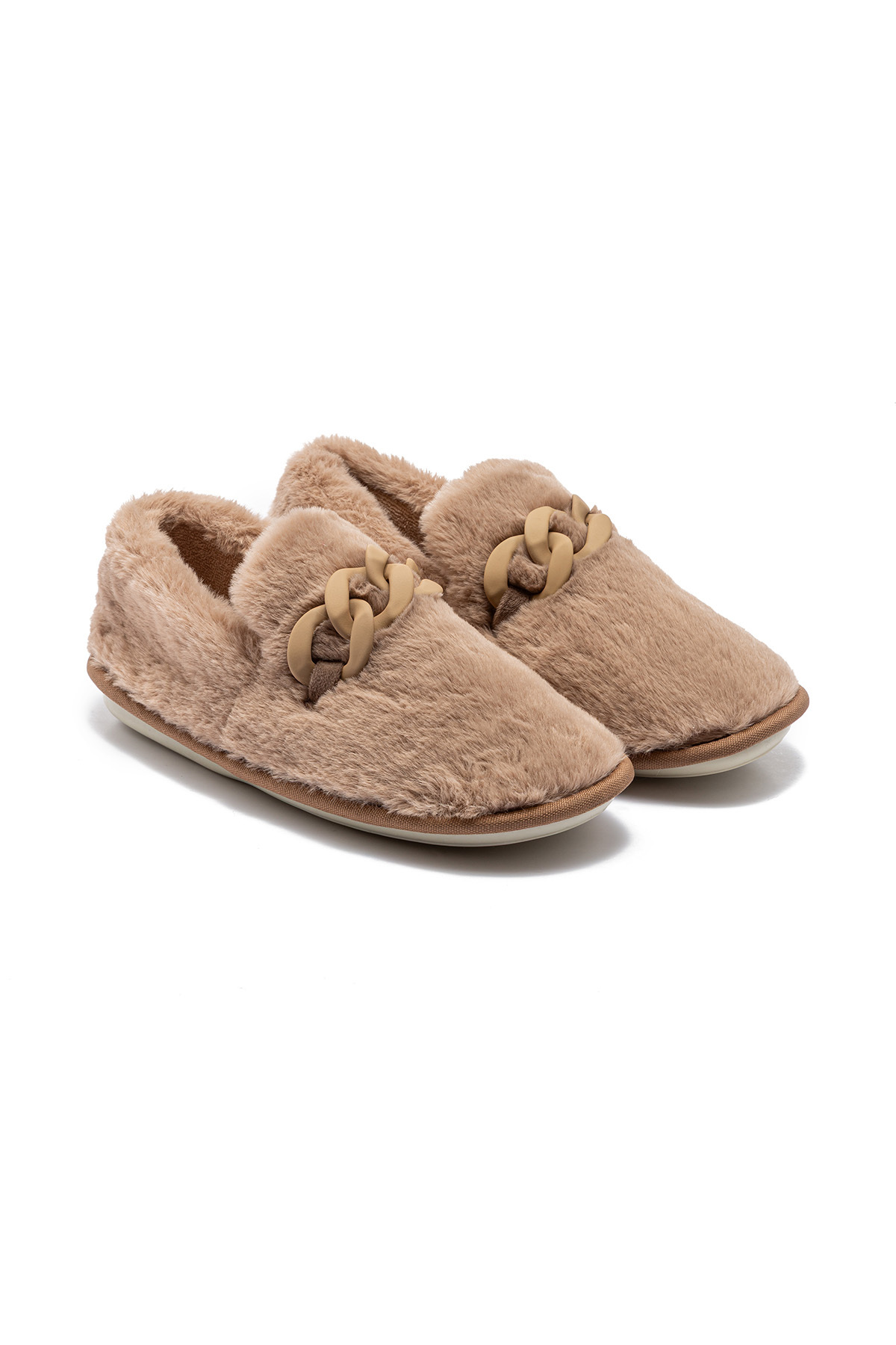 Twigy Angel Kadın Peluş Ev Ayakkabısı Bej 37/41 görsel 2