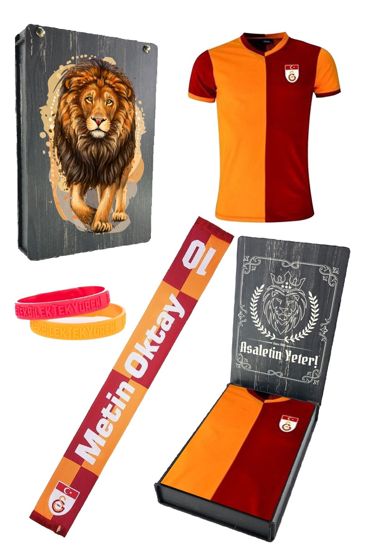 Galatasaray Orijinal Metin Oktay Hediye Set Sevgililer Günü Hediyesi T-shirt + Şal (atkı)