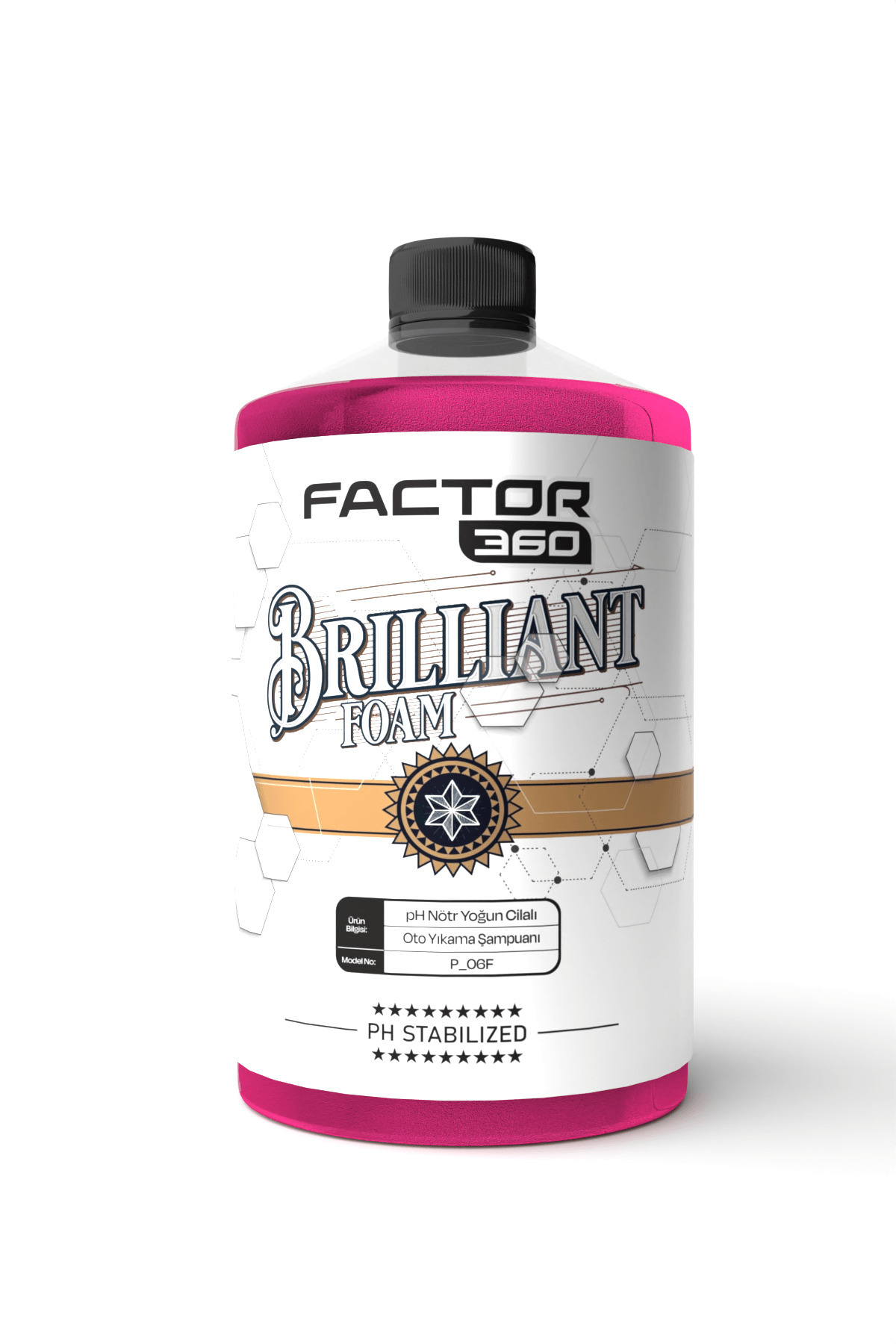 Factor360 Brilliant Foam pH Nötr Kostiksiz Oto Yıkama Köpüğü Oto Şampuan 1 L