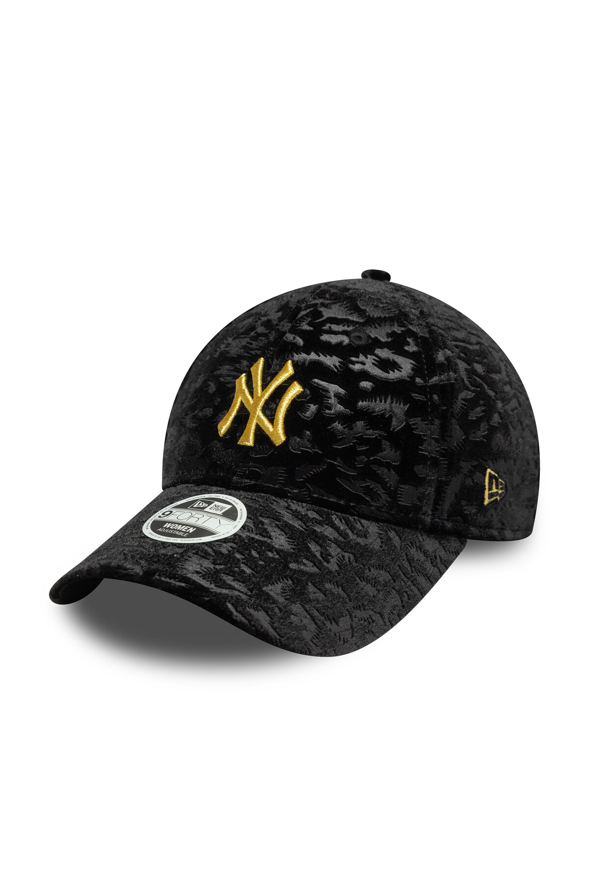 NEW ERA New York Yankees Kadın MLB Leo Velour Siyah 9Forty Ayarlanabilir Şapka görsel 3