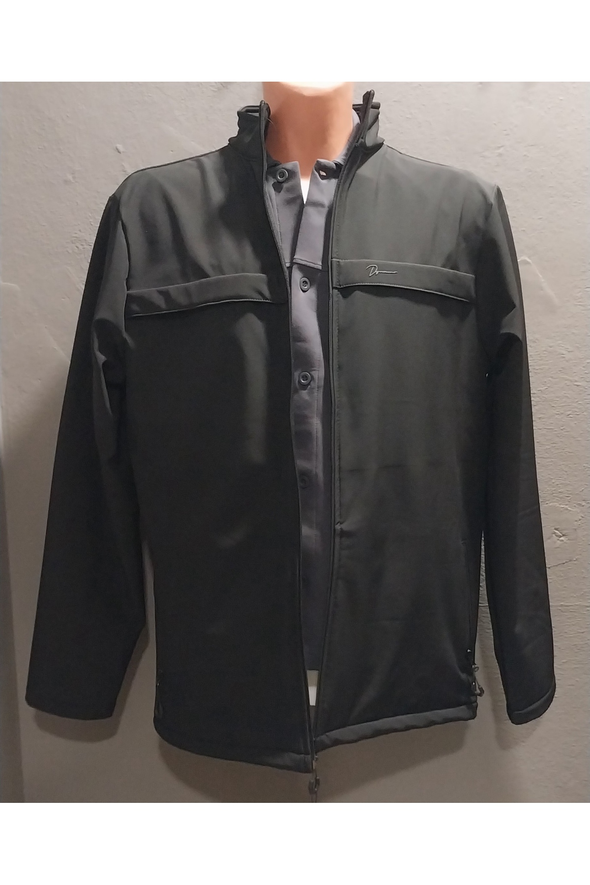 DYNAMO ERKEK DİK YAKA SU İTİCİ LİKRALI SOFTSHELL KUMAŞ BÜYÜK BEDEN MONT görsel 3