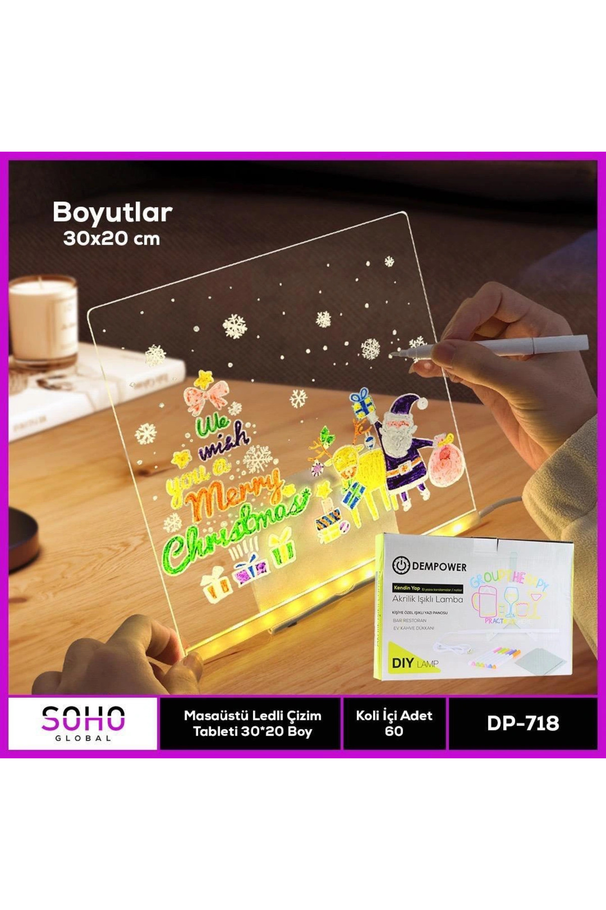 Genel Markalar Ledli Çizim Tableti 20*30 Boy