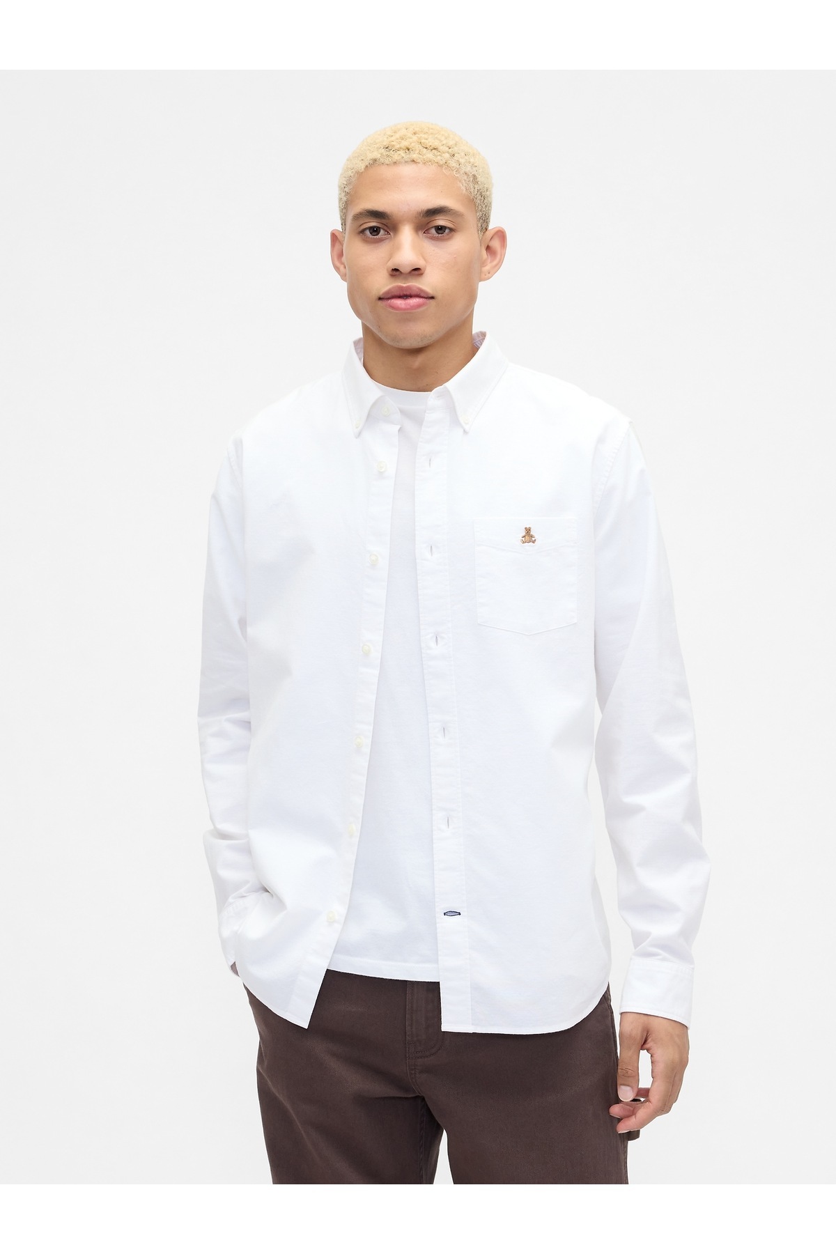 گپ پیراهن مردانه سفید استاندارد فیت آکسفورد