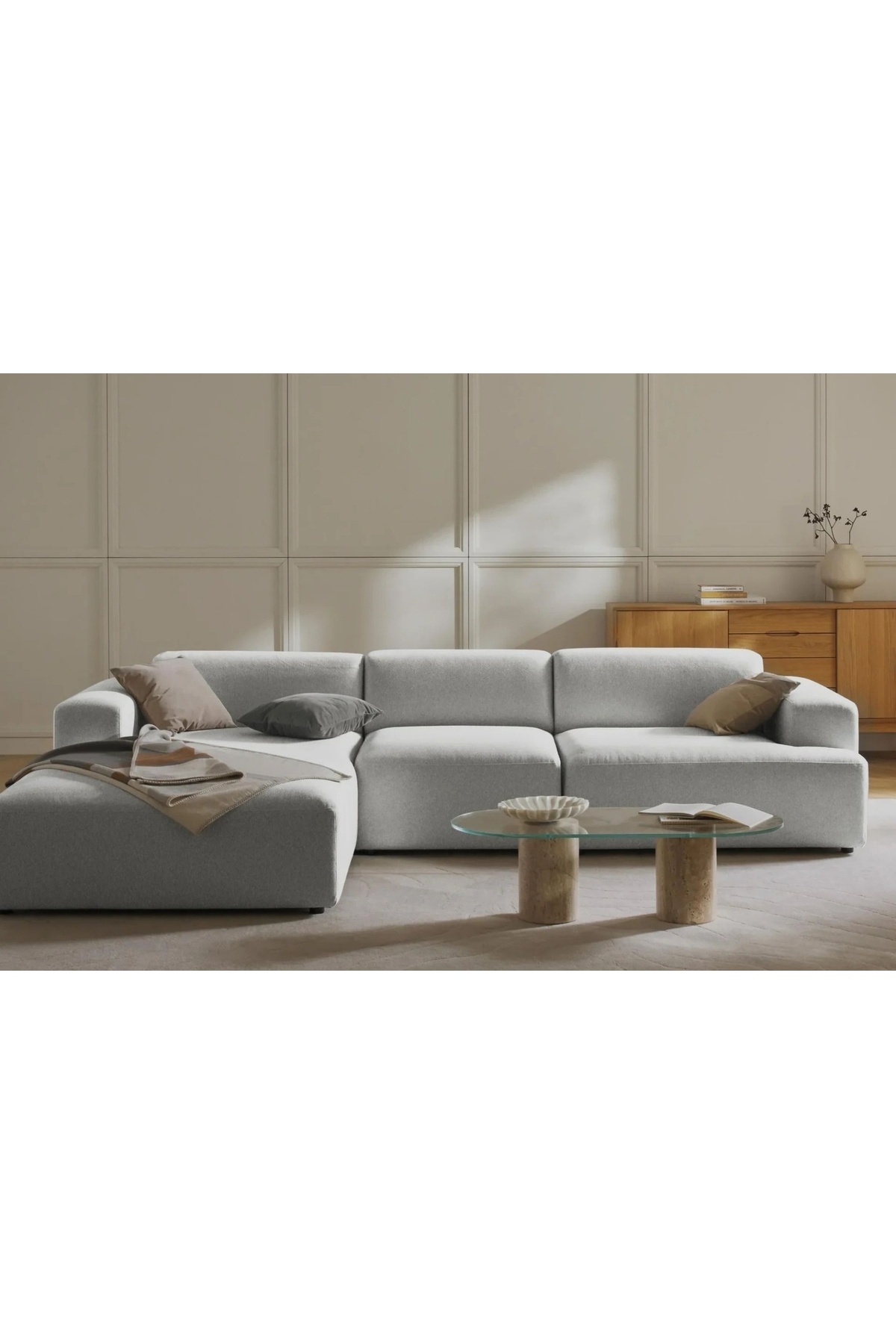 Vivense ELSA KETEN KÖŞE KOLTUK, SOL KÖŞE, GRİ