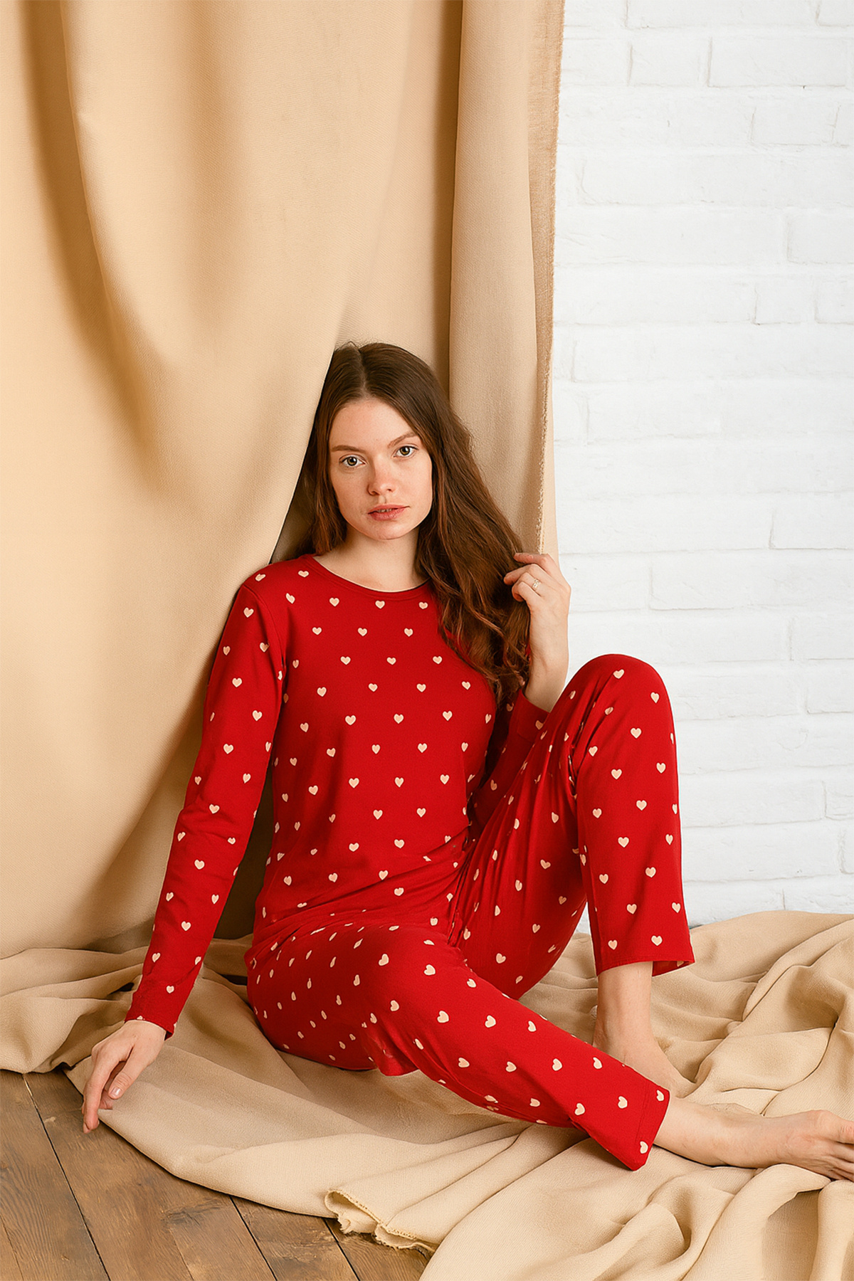 Nisanca  Mevsimlik Uzun Kollu Süet Kadın Pijama Takımı- Bisiklet Yaka Kadın Pijama - Görsel 2