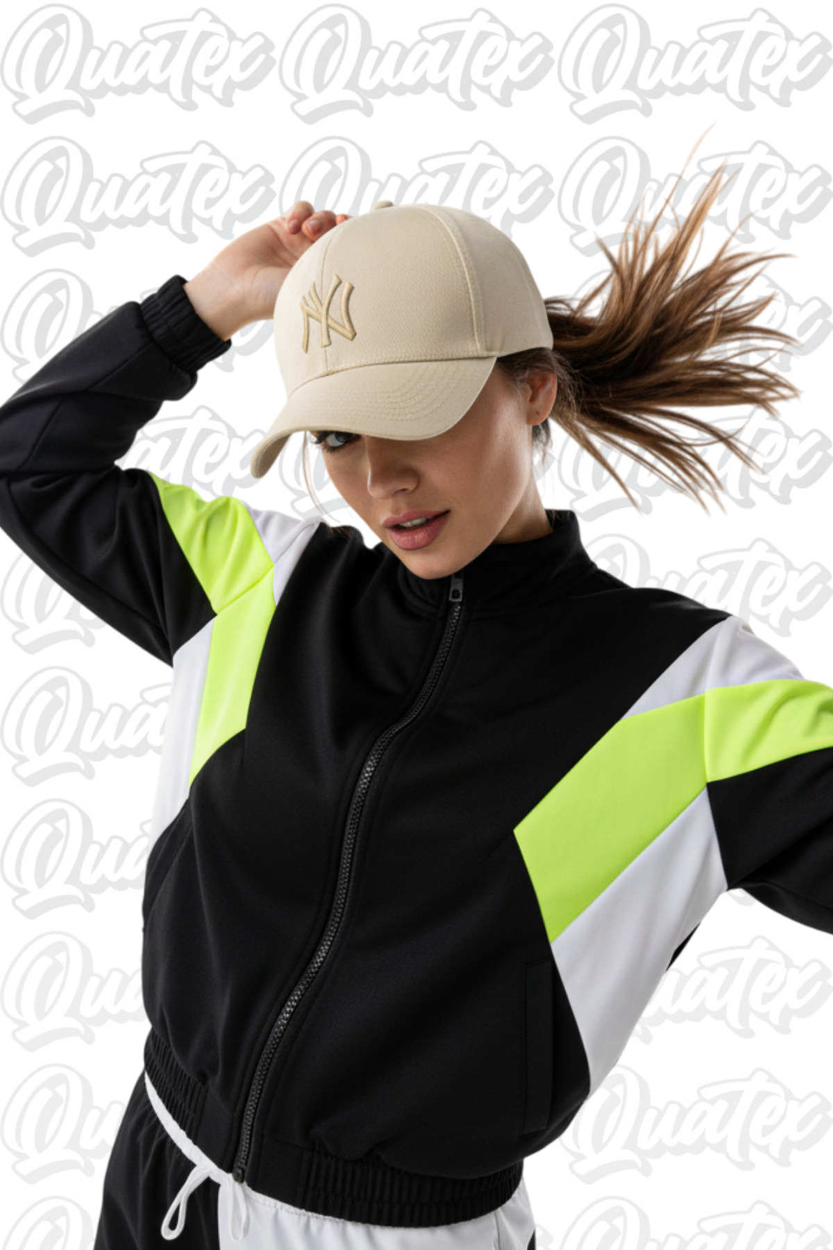 QUATEX  Ny New York Nakışlı Şapka – Krem %100 Pamuk Gabardin Unisex Model - Görsel 4