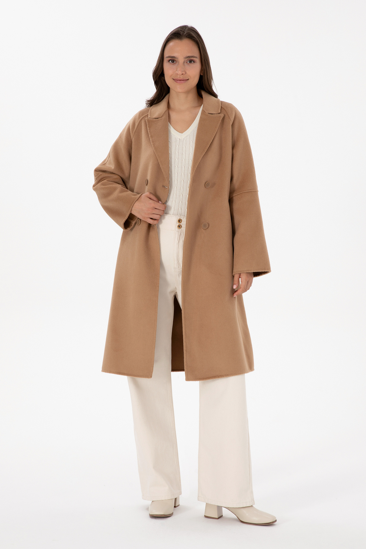 پالتوی کشمیر شتری زنانه یو اس پولو کد :(50308642-VR015) U.S. Polo Assn.