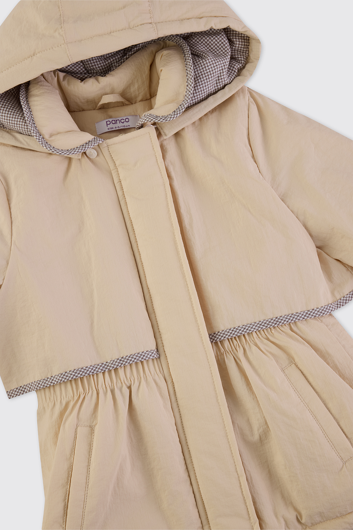 Panço Kız Bebek Şapkalı Bej Mont fotoğrafı 3 (önizleme)