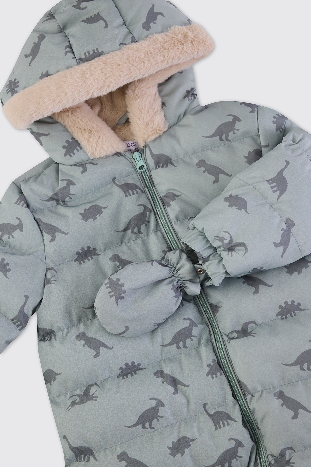 Panço Erkek Bebek Dinozor Desenli Yeşil Kozmonot fotoğrafı 3 (önizleme)