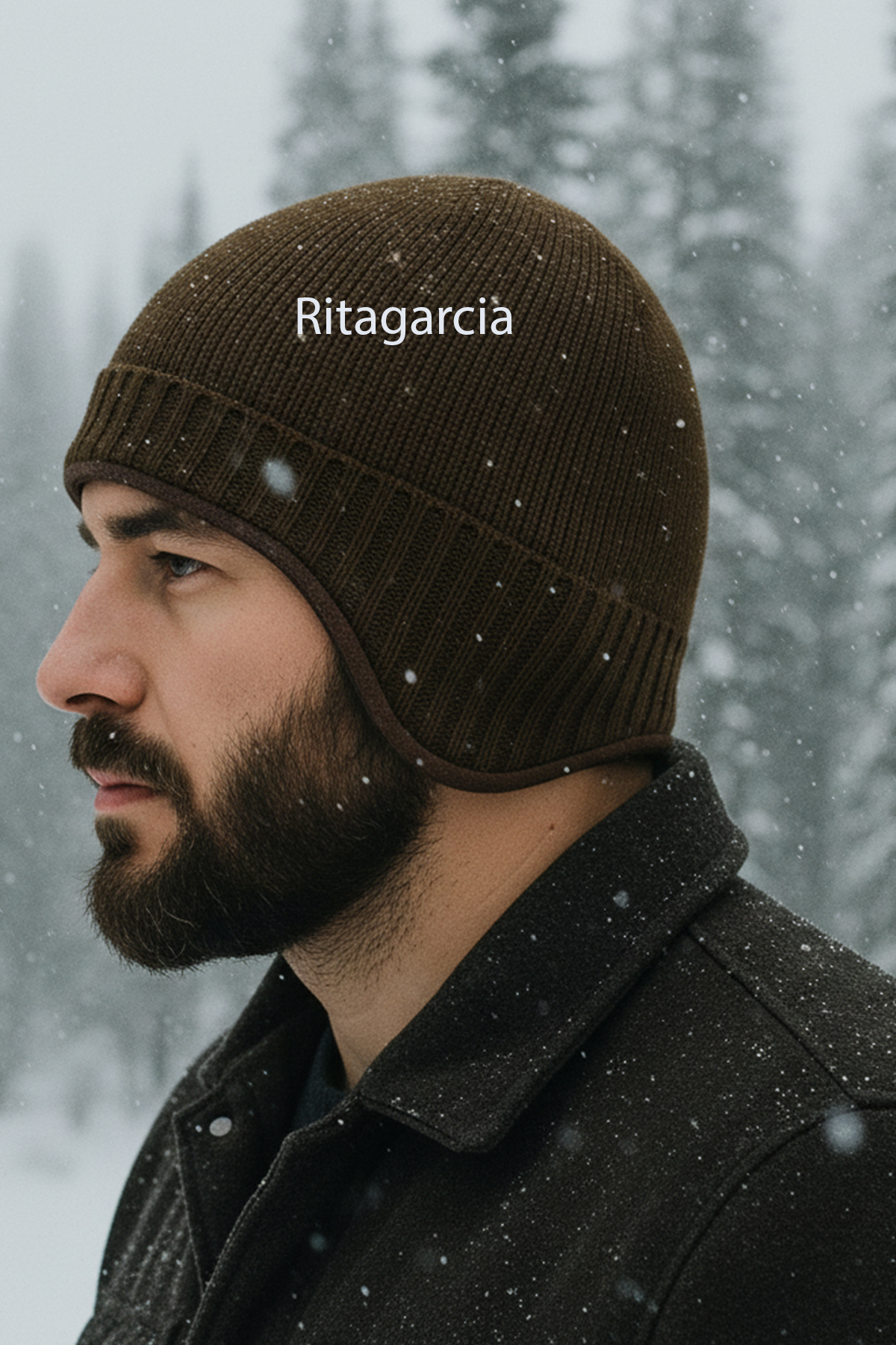 Ritagarcia Unisex Polar Astarlı Kulaklı Bere - Rüzgar Geçirmeyen Termal Kış Beresi görsel 3