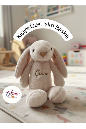 celinegiftbox İsme Özel Uyku Arkadaşı Peluş Tavşan Kişiselleştirilebilir Well...