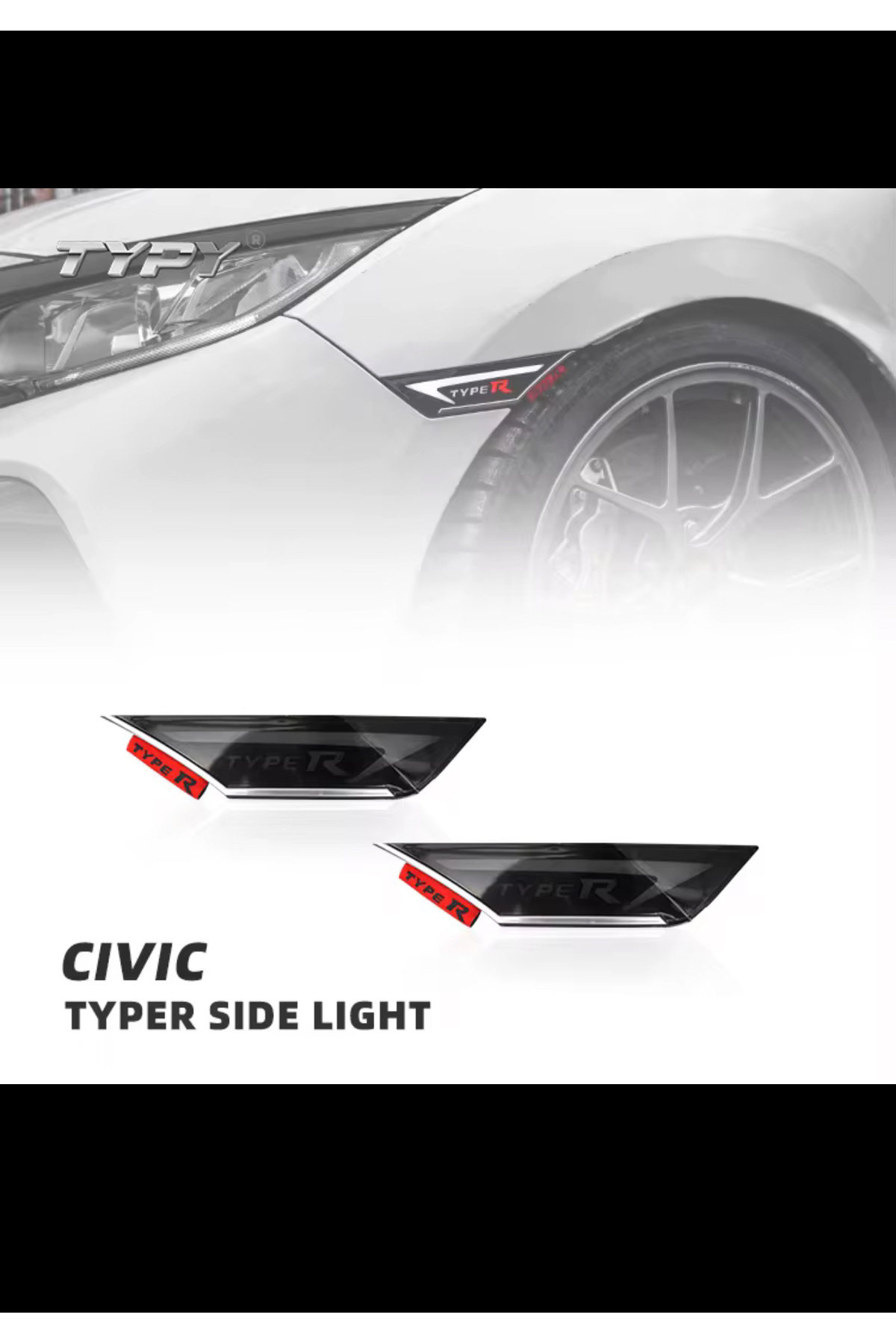 Harphour Honda Civic Fc5 Fk7 Uyumlu Çamurluk Sinyal Ledi 3 Renk Karşılama Özellikli Kayar Led İthal 2016-2021