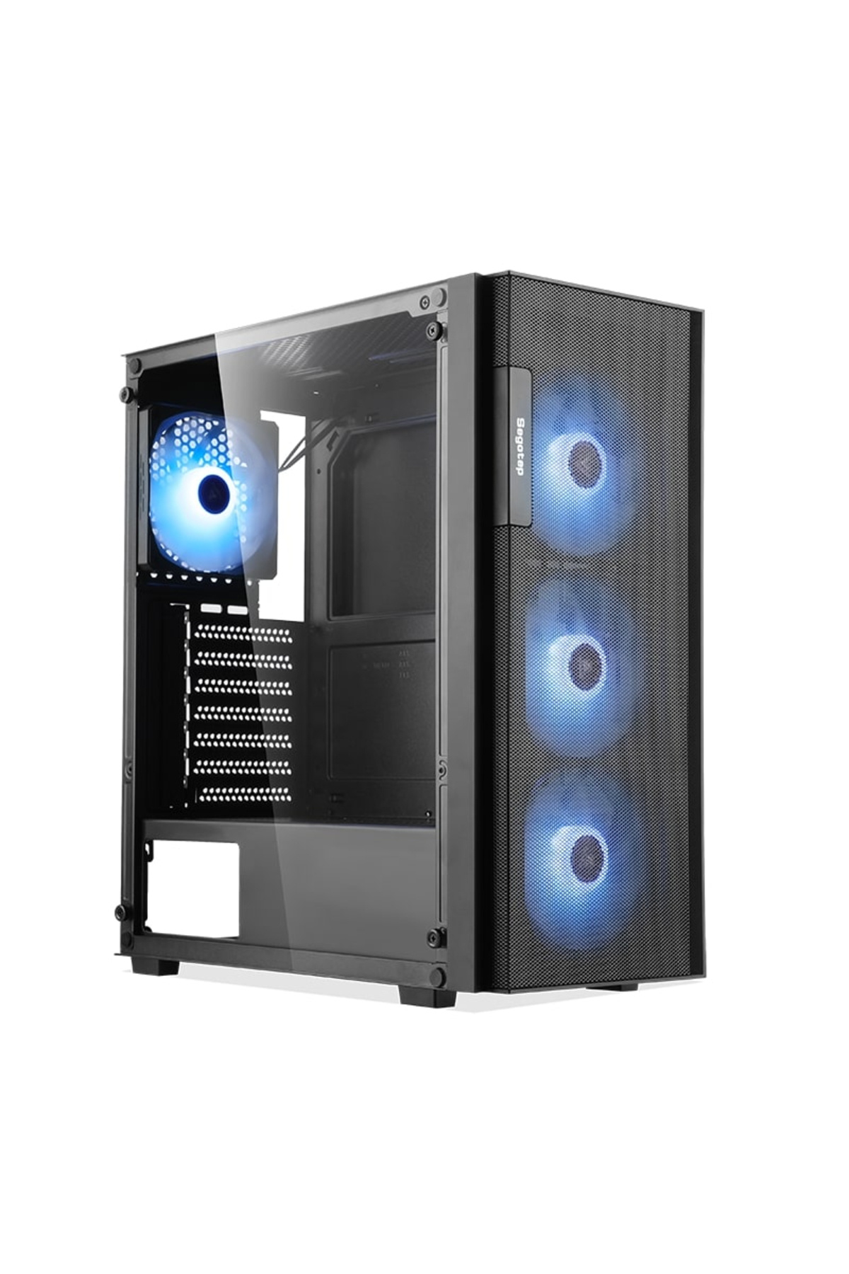Segotep Axe 5 Siyah 750W 80+ Bronze PCIE 5.1 Midi Tower Kasa (Rainbow Fan)