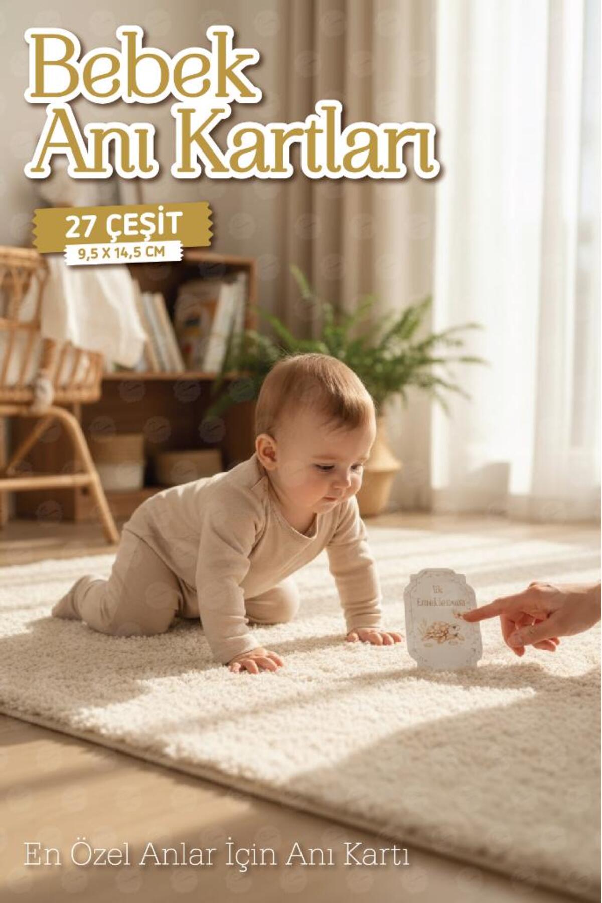 t tuğset etiket Bebek Anı Kartları Aylık Fotoğraf Çekim Kartları 27 adet Özel Tasarım Saklama Kutulu Bebek Hediyelik fotoğrafı 3 (önizleme)