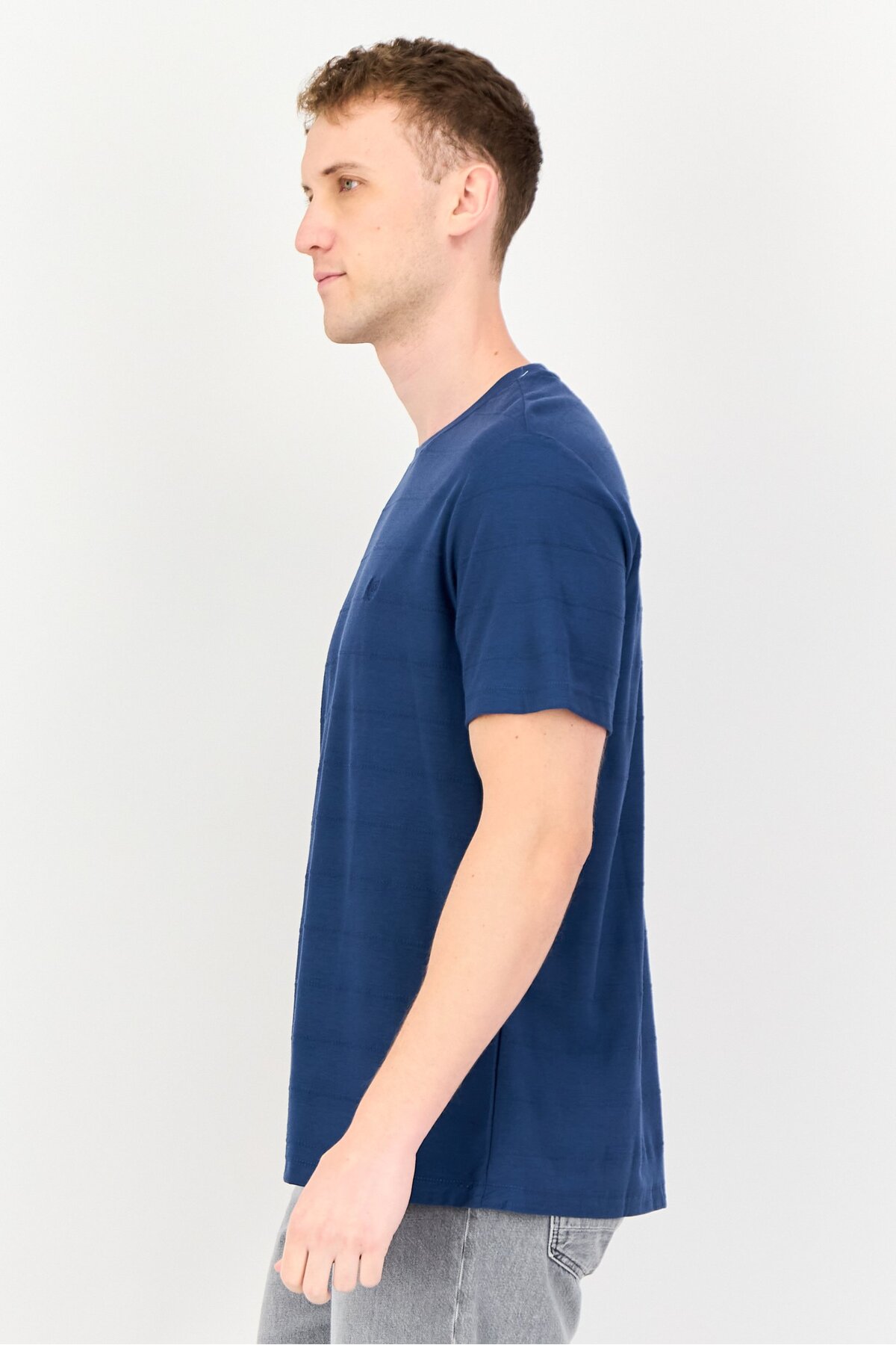 TRENDYOL Herren T-Shirt – Basic, Aus 100% Baumwolle – Lässiges Unisex-Shirt In Blau