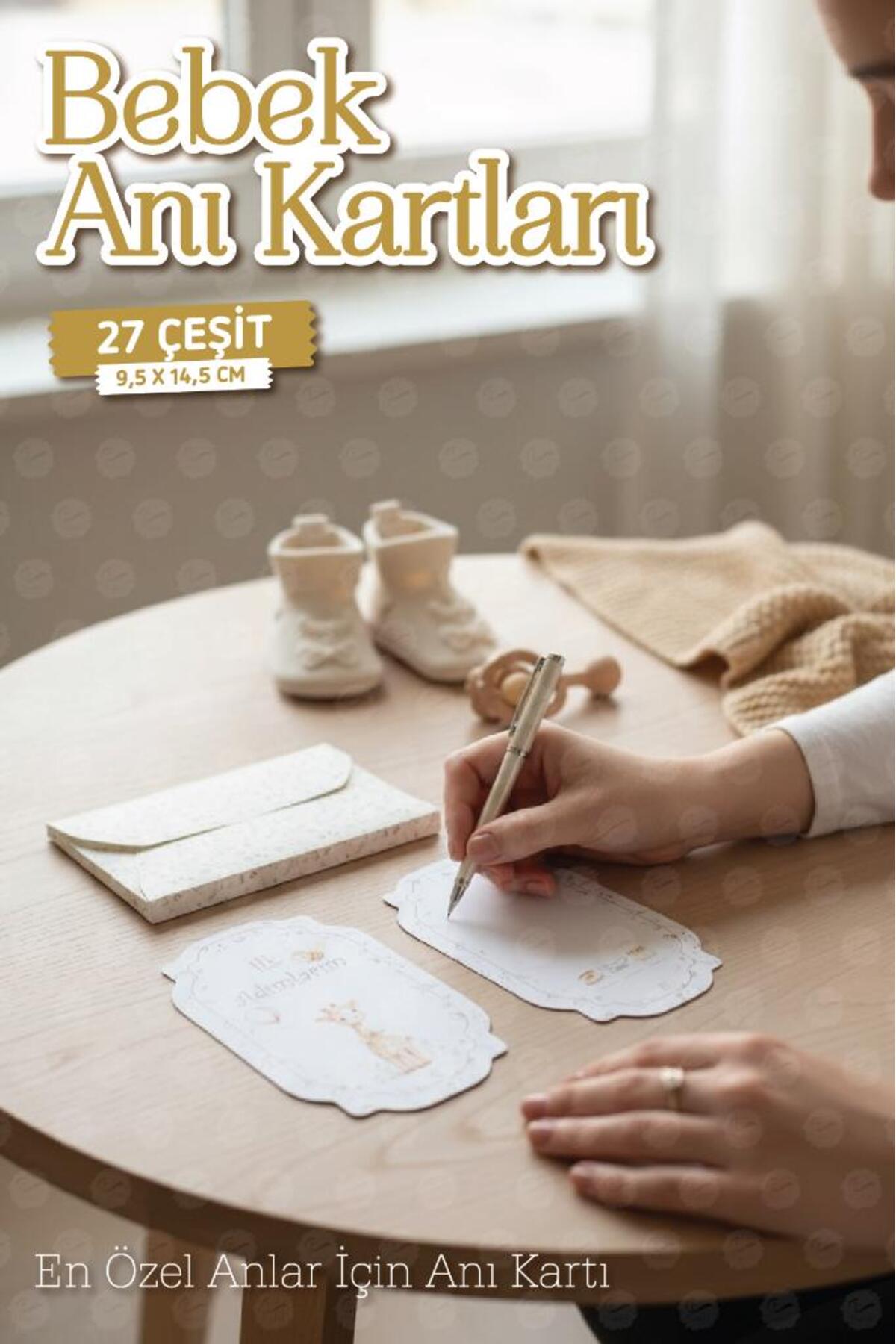 t tuğset etiket Bebek Anı Kartları Aylık Fotoğraf Çekim Kartları 27 adet Özel Tasarım Saklama Kutulu Bebek Hediyelik fotoğrafı 2 (önizleme)