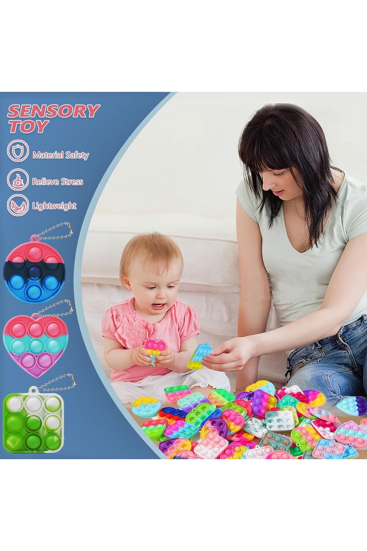 ® بسته ۶۰ عددی اسباب‌بازی‌های مینی پاپ – هدایای جشن کودکان و اسباب‌بازی‌های حسی