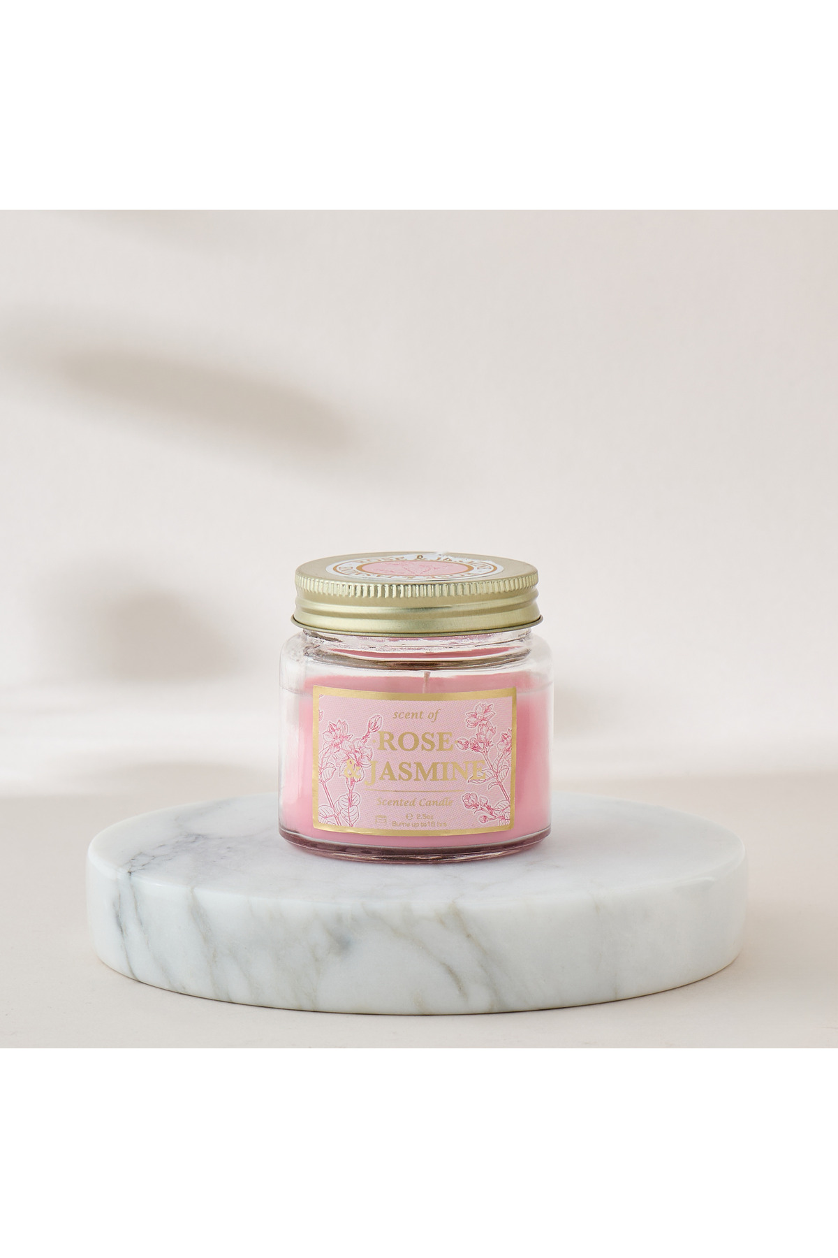 Lifestyle Rose and Jasmine Scented Jar Candle with Lid - 70 gms