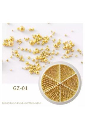 Professional Altın Sarısı Havyar Taş Nail Art Tırnak Süsleme ks363