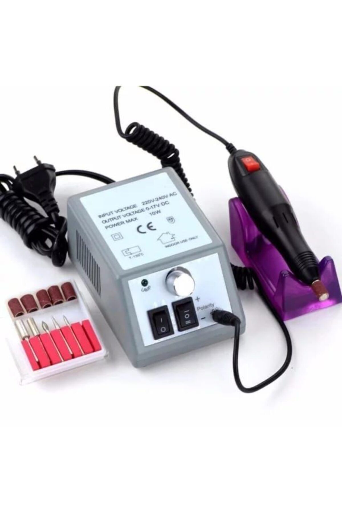 Nac. Proffesional Tırnak Marketi Nac. Nail Drill Mercedes 25 Watt Törpü Makinesi 4 Lü Uç Takımı Ile