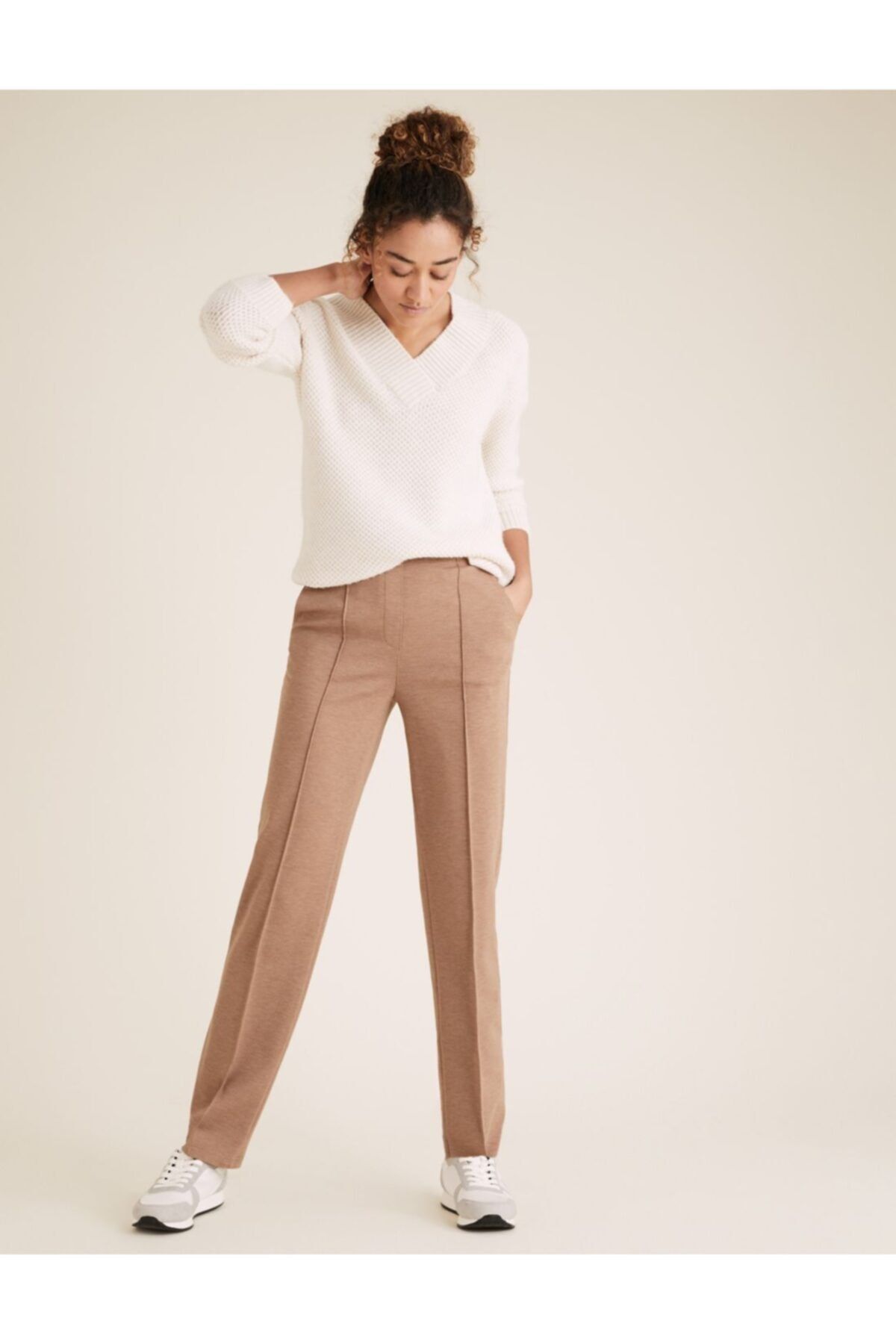 Marks & Spencer Jersey Straight Leg Pantolon