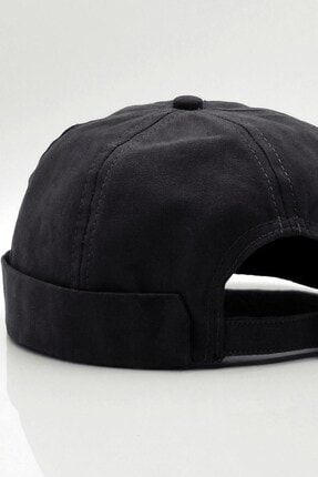 Siyah Hiphop Docker Şapka %100 Pamuk Katlamalı Cap KLH6898