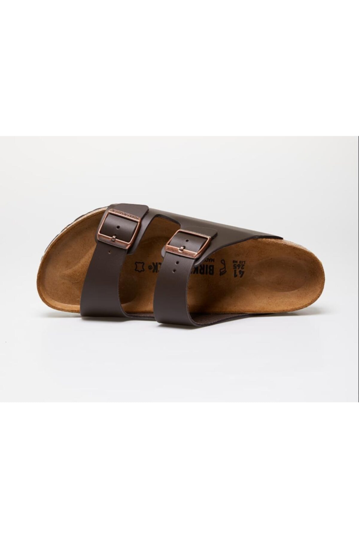 دمپایی بیرکن استاک مردانه چرم اصل قهوه ای  راسته      Beachwear | Birkenstock 51103 VN - تصویر 3