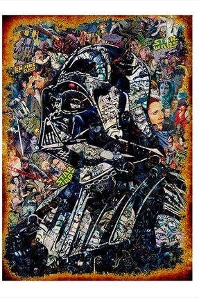 Ahşap Tablo Star Wars Darth Vader Retro Poster Tasarım Ahşap Tablo TBLMGDK4536