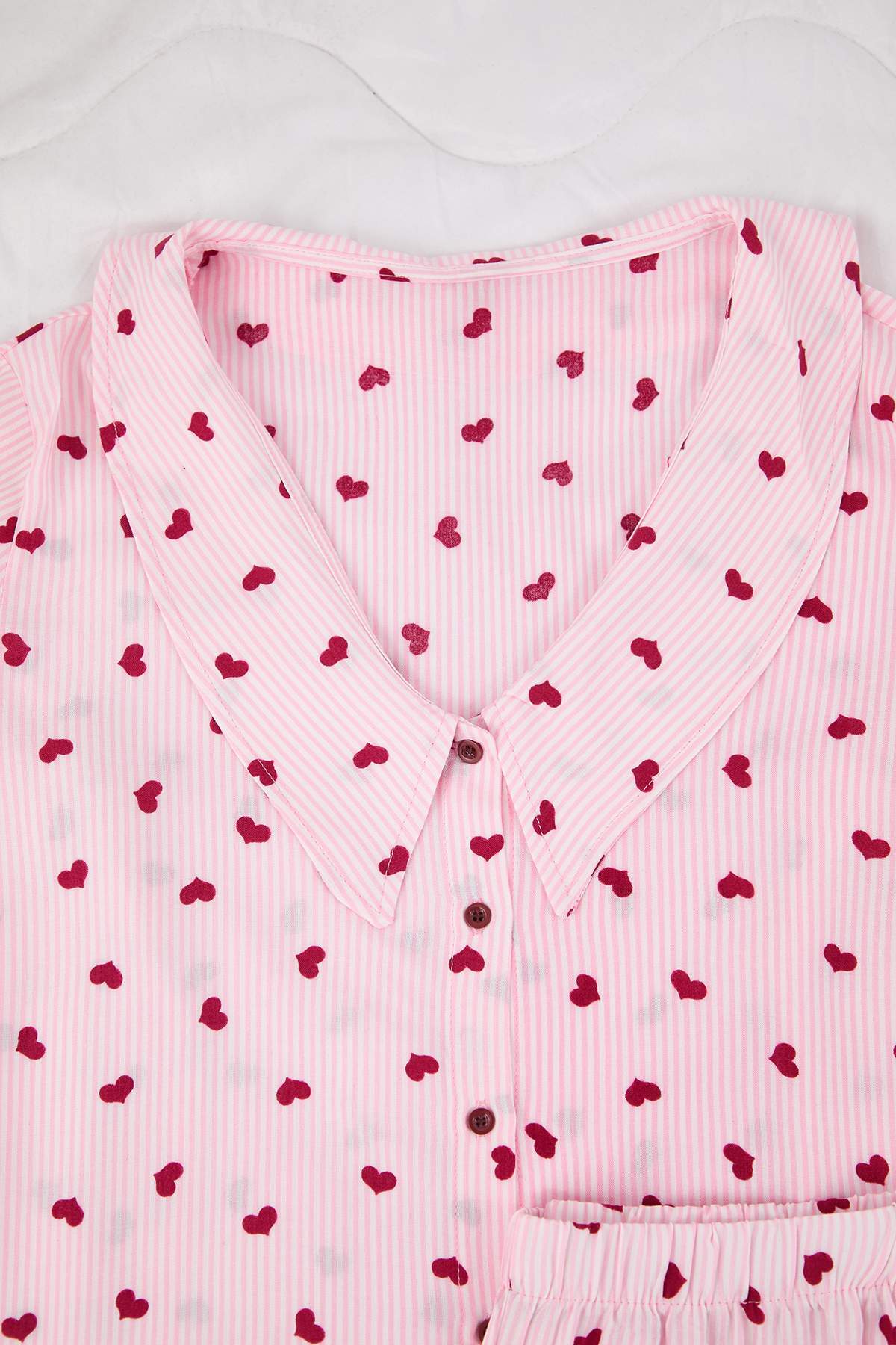 Trendyolmilla  Pembe Çizgili Viskon Dokuma Pijama Takımı THMAW26PT00106 - Görsel 7