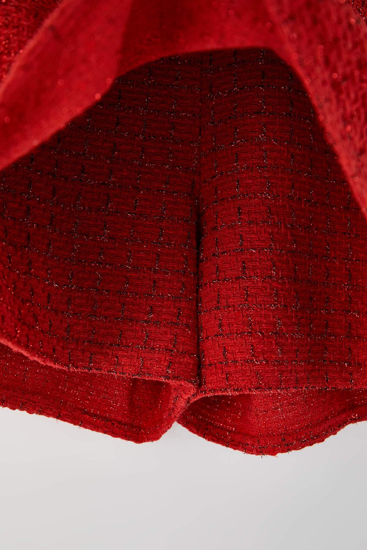 Trendyolmilla  Kırmızı Simli Tüvit Şık Şort TWOAW26ET00043 - Görsel 6