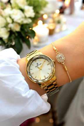 Daniel Klein Kına Düğün Nişan Gelin %100 Orijinal Altın Rengi Kadın Kol Saati...