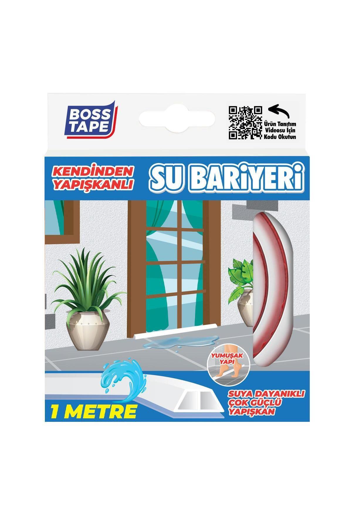 Boss Tape Yapışkanlı Duş Kapı Mutfak Tezgahı Etrafı Su Kesici Bariyer Beyaz 1mt