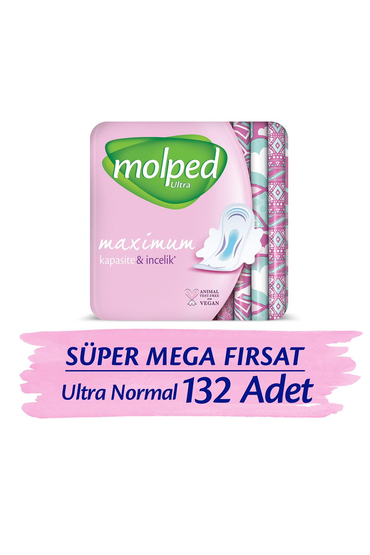 Molped Ultra Hijyenik Ped Normal Süper Mega Paketi 132 Adet