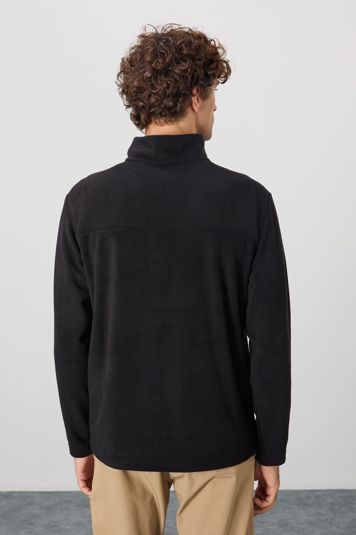River Siyah Dik Yaka Erkek Polar Sweatshirt - 88310 — رنگارنگ A14ER-88310 — تصویر 6 از 6
