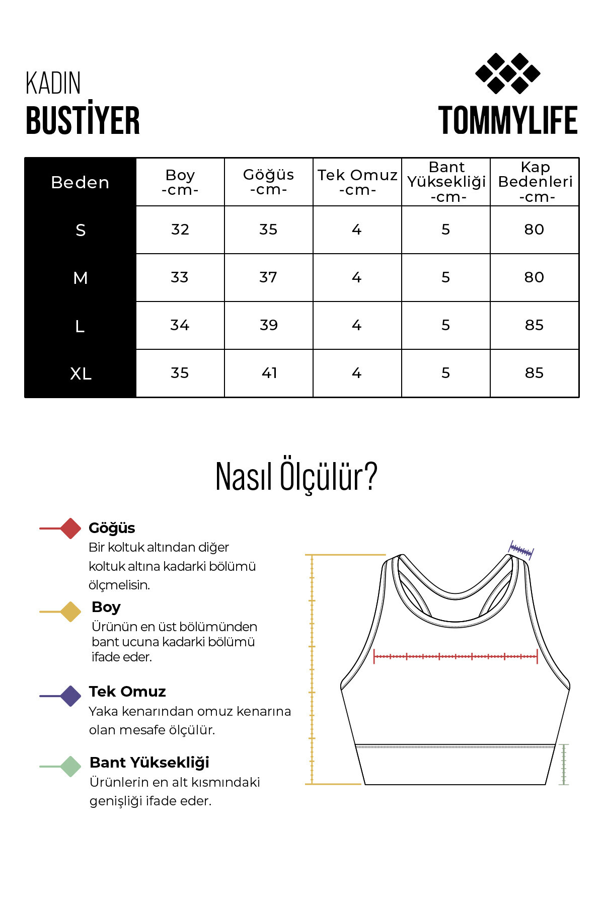TOMMY LIFE Siyah Çapraz Sırt Detaylı Slim Fit U Yaka Pedli Kadın Spor Büstiyer - 97121 görsel 8