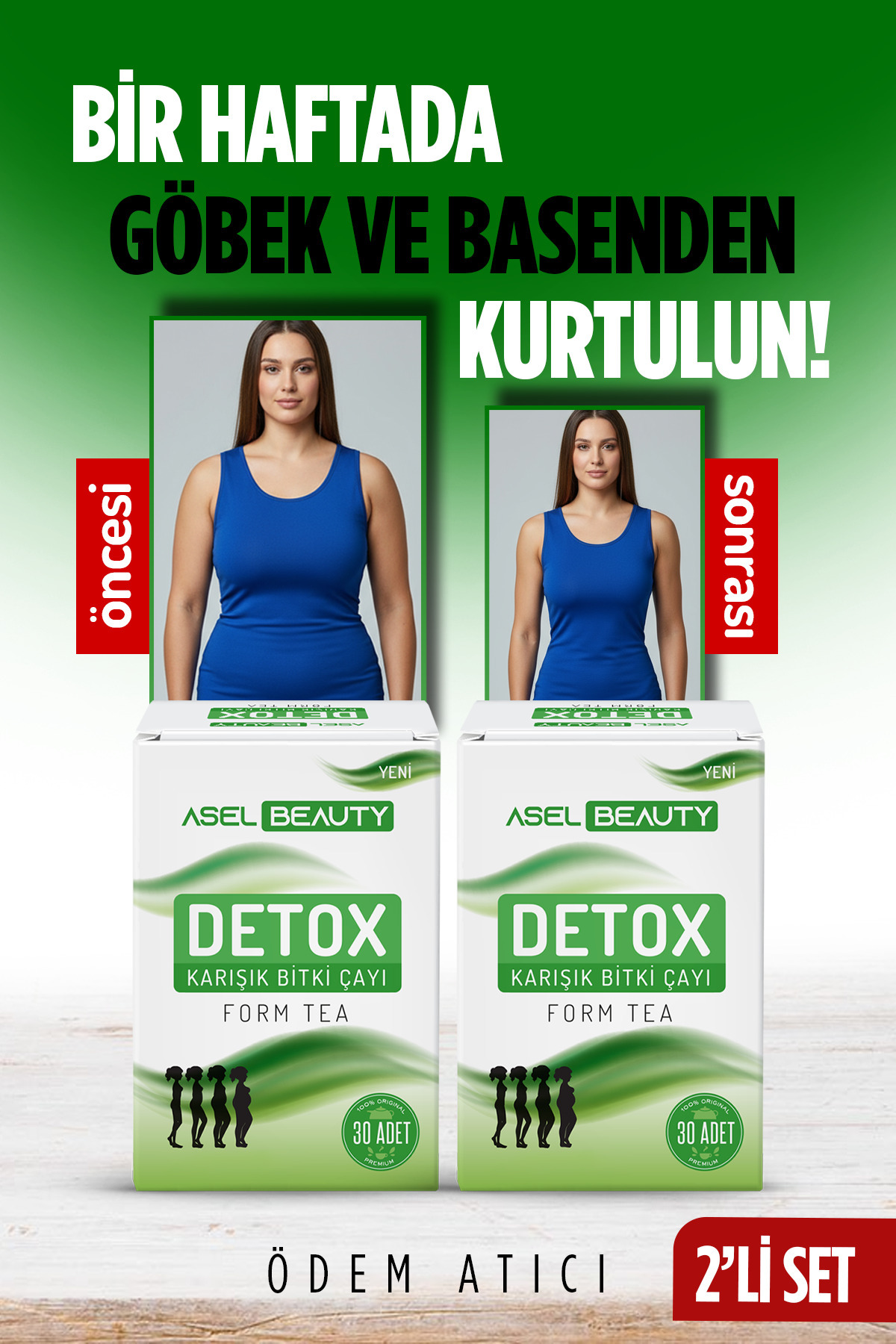 AselBeauty DETOX FORM ÇAYI Tok tutma Diyette Çay 2 Kutu
