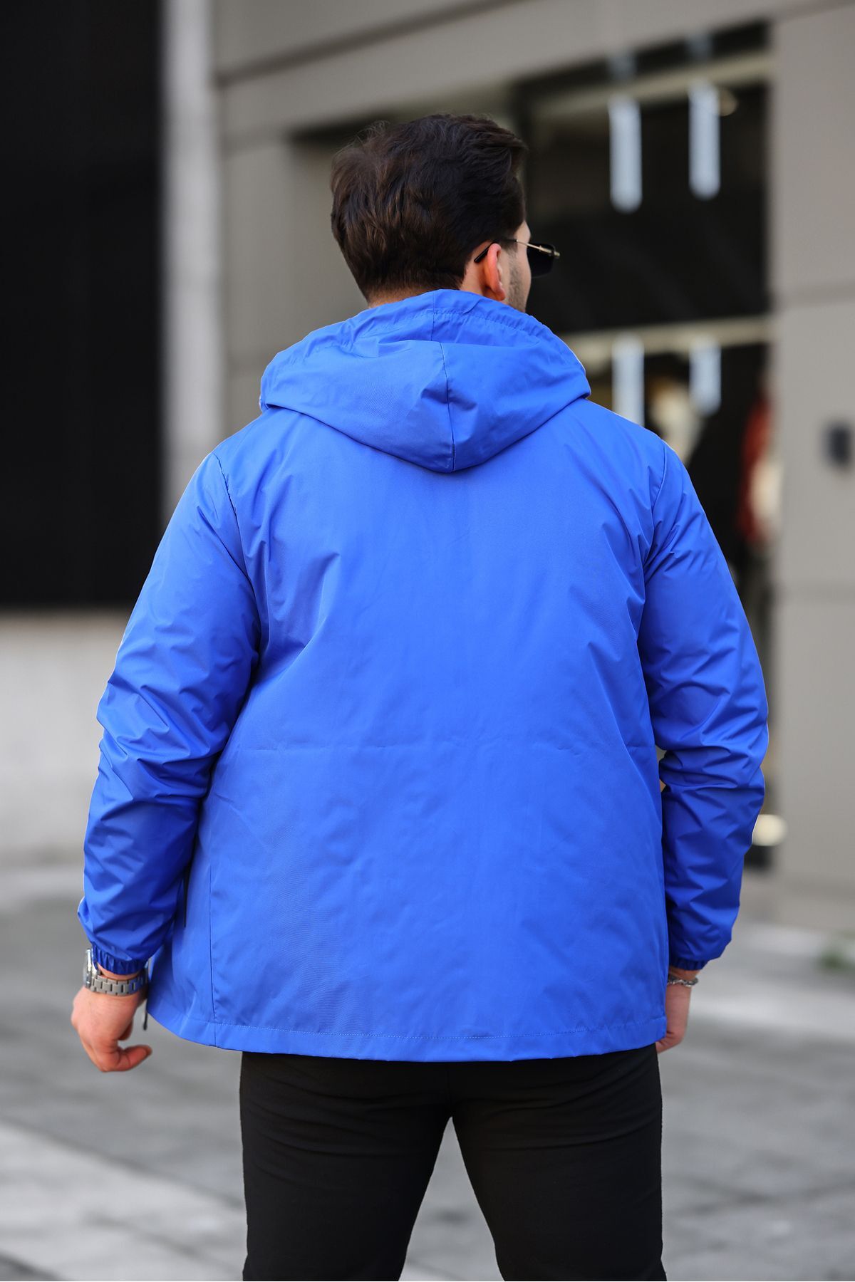 comstar  Erkek Içi Astarlı Suya Dayanıklı Kapüşonlu Cepli Yağmurluk - Görsel 4