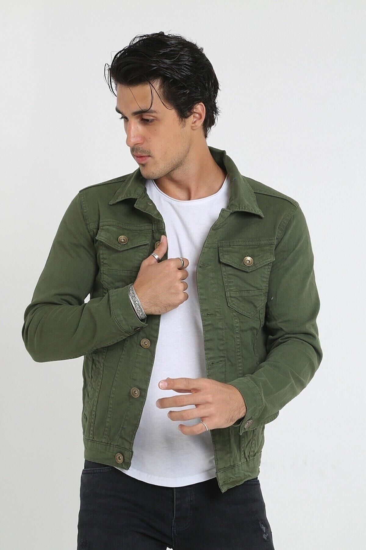 comstar Erkek A Kalite Slim Fit Denim Kot Ceket görsel 4