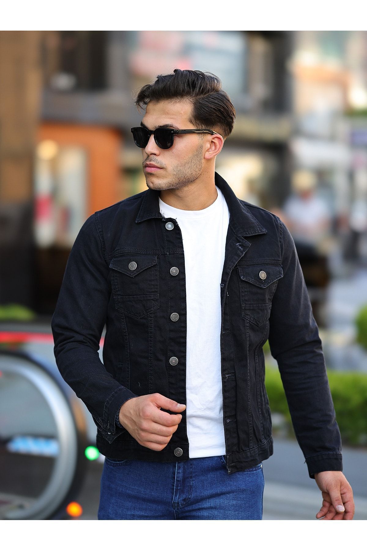 comstar  Erkek A Kalite Slim Fit Denim Kot Ceket - Görsel 6