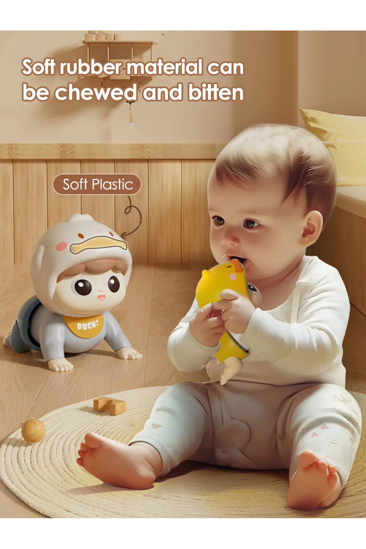 اسباب‌بازی‌های خزنده صورتی نوزاد با صدا، عروسک برقی نوزاد برای نوپا، اسباب‌بازی آموزشی بالا رفتن