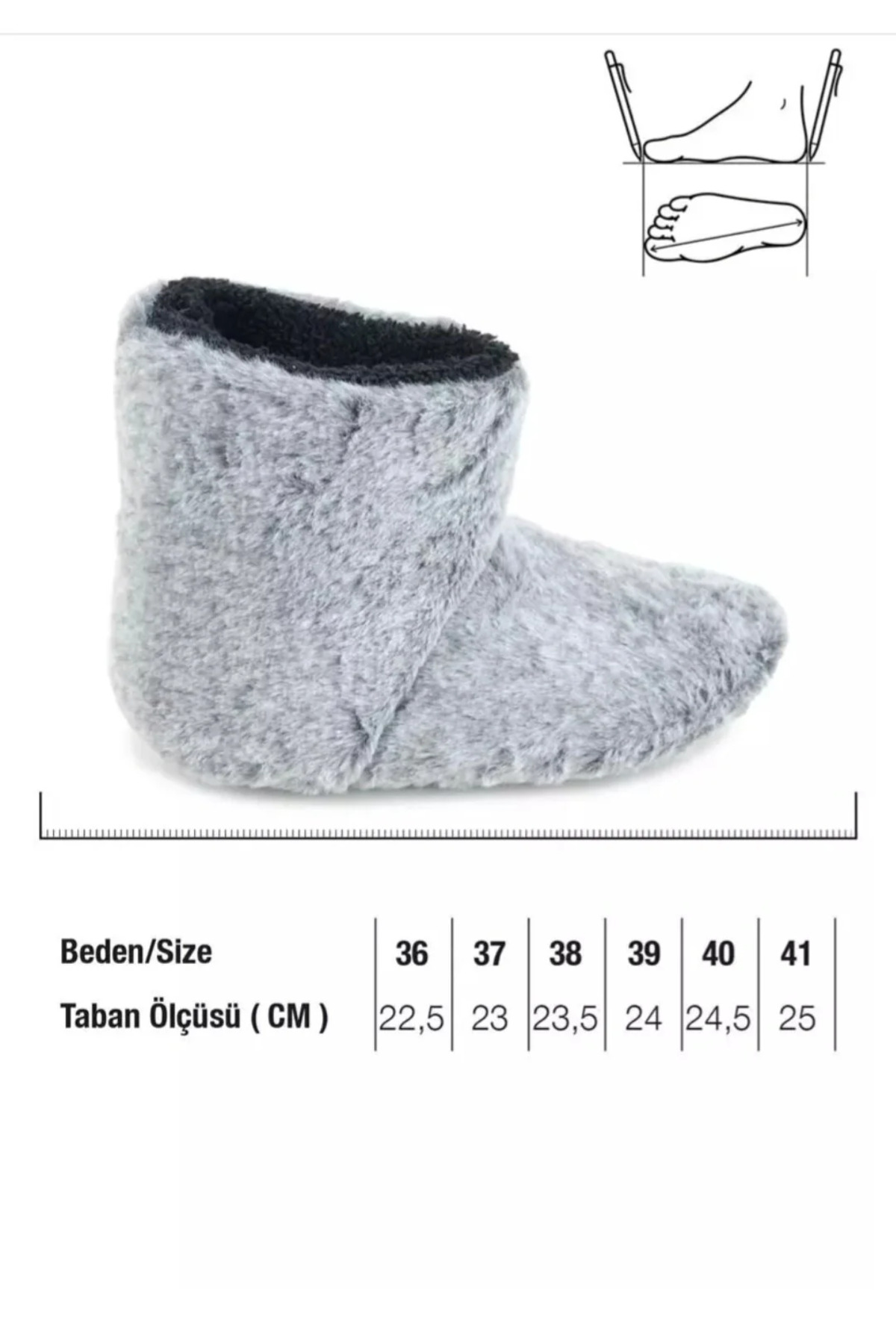 GEZER Yumuşak Kaymaz Taban Sessiz Hafif Peluş Panduf Ev Bot görsel 7