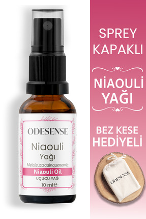 ODESENSE Niaouli Uçucu Yağı Sprey Kapaklı 10 ml Saf Doğal Uçucu Yağ Bez Kese ...