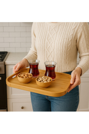 alvin BAMBU 2 Lİ TEPSİ DİKDÖRTGEN (33*22 CM / 40*28 CM)