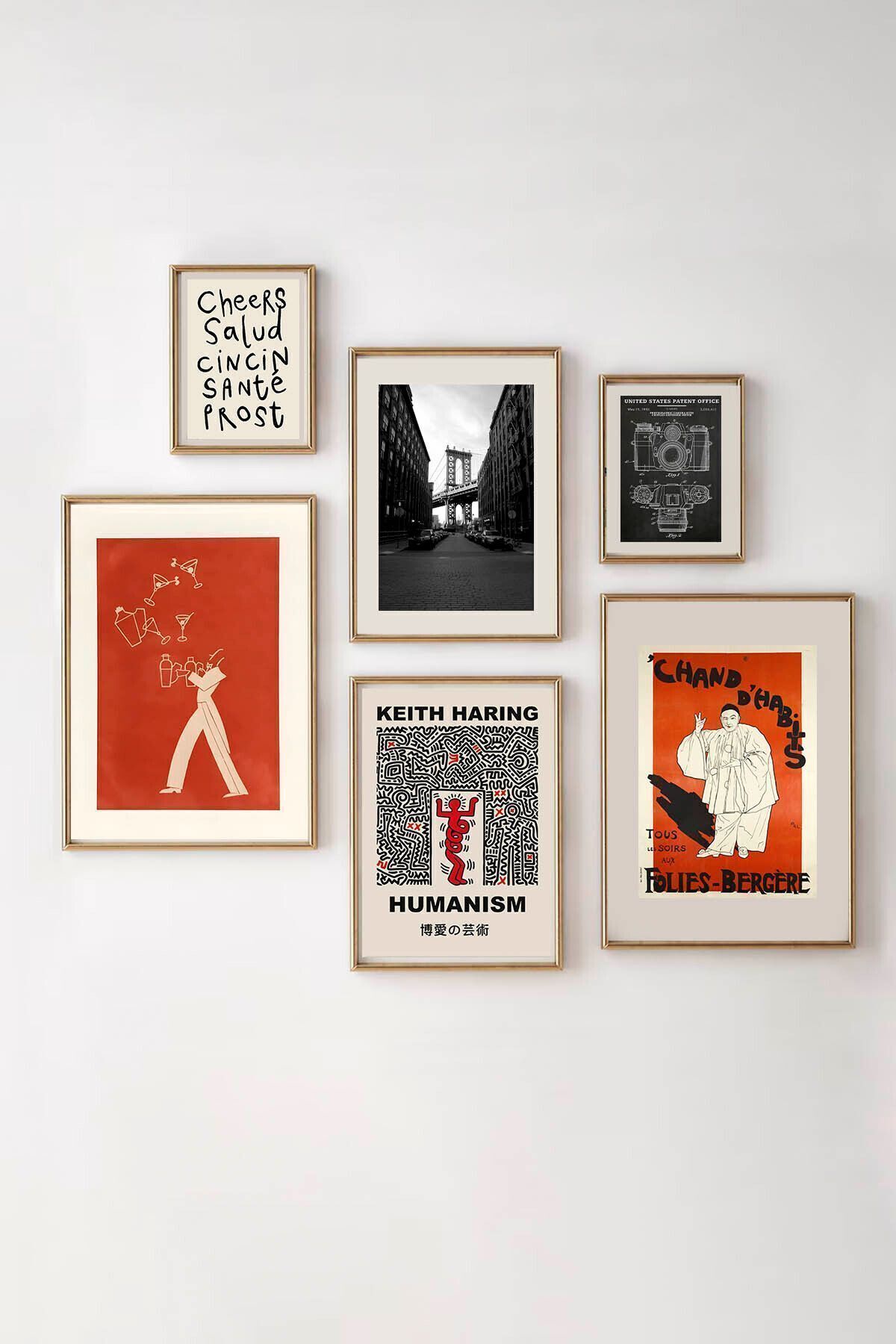Paper Poster Art Set of 6 Keith Haring Cheers Manhattan