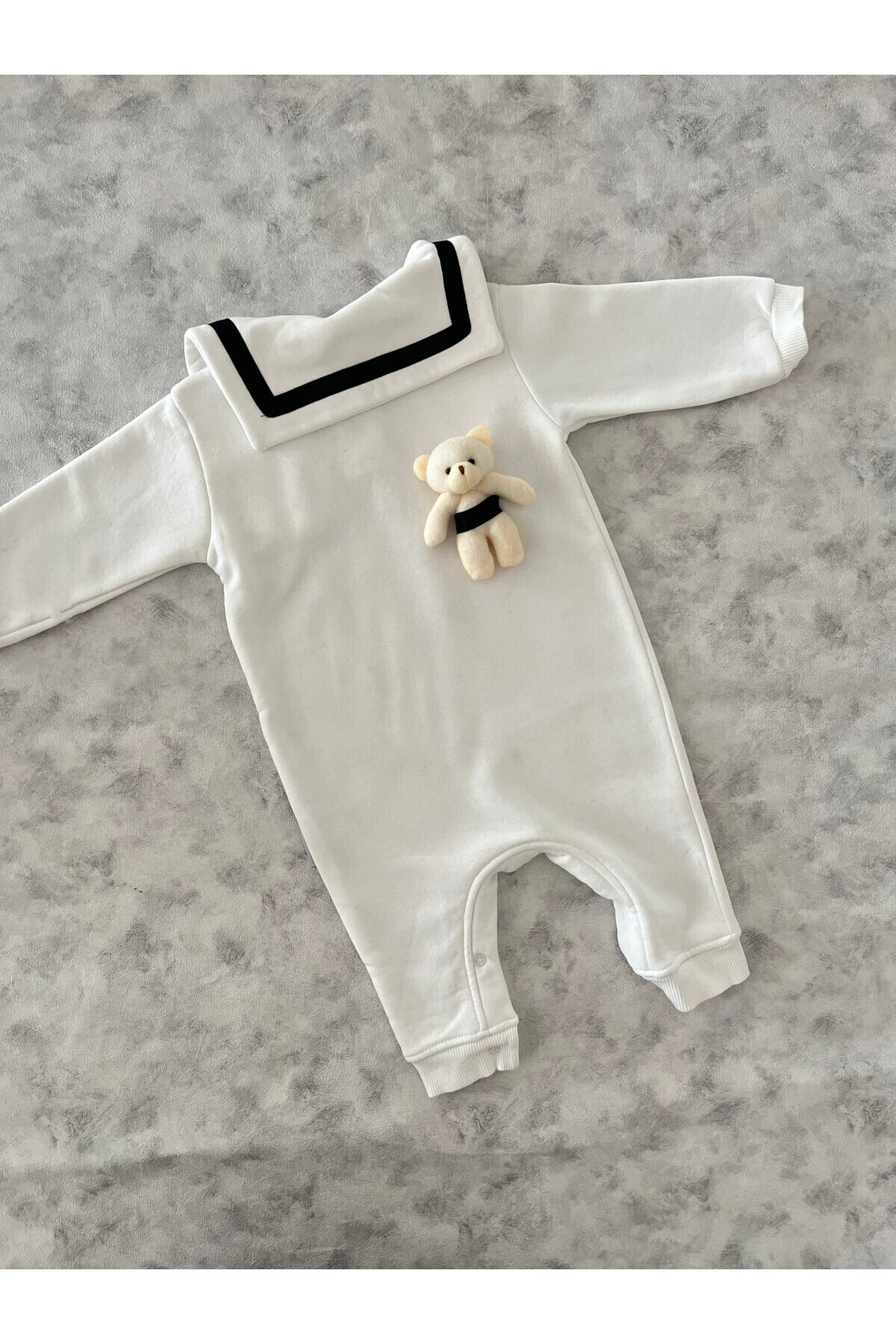 MBK GARDEN Şık Bebek Tulum – Denizci Yaka Ayıcıklı, Geniş Kalıp – MBK GARDEN 3-12 Ay fotoğrafı 5 (önizleme)