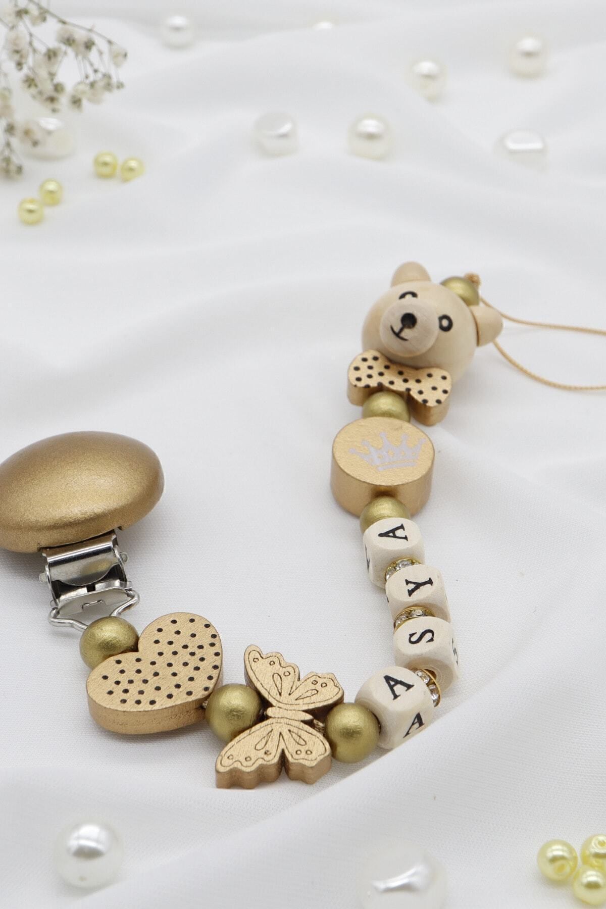 lilamtasarım Zirve Isimli Emzik Zinciri - Emzik Askısı - Bebek Hediyesi Bez023 fotoğrafı 3 (önizleme)