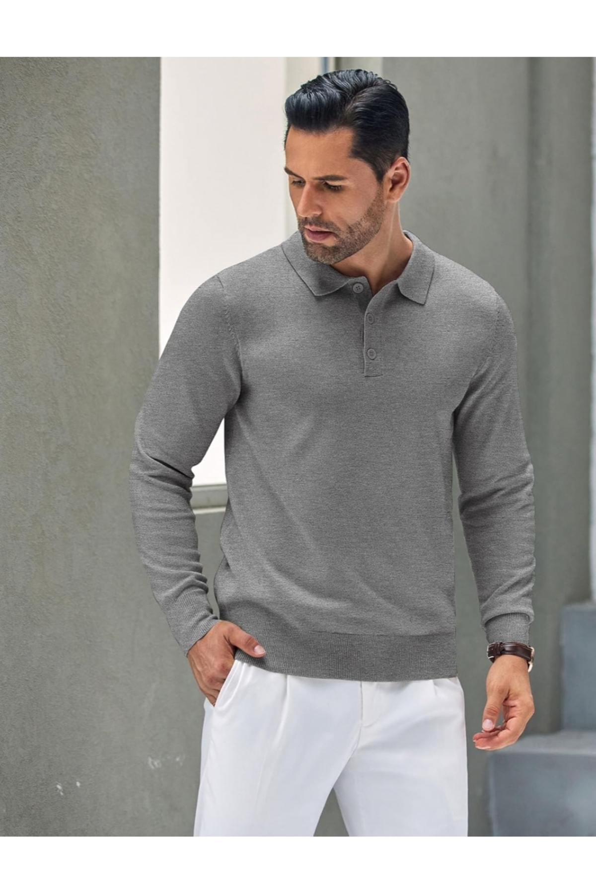 youknitwear you  Maicon Polo Yaka Erkek Triko Kazak - Görsel 4